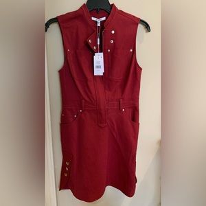 New Derek Lam 10 Crosby Berry Buttoned Mini Dress, Size US 6, Never Worn